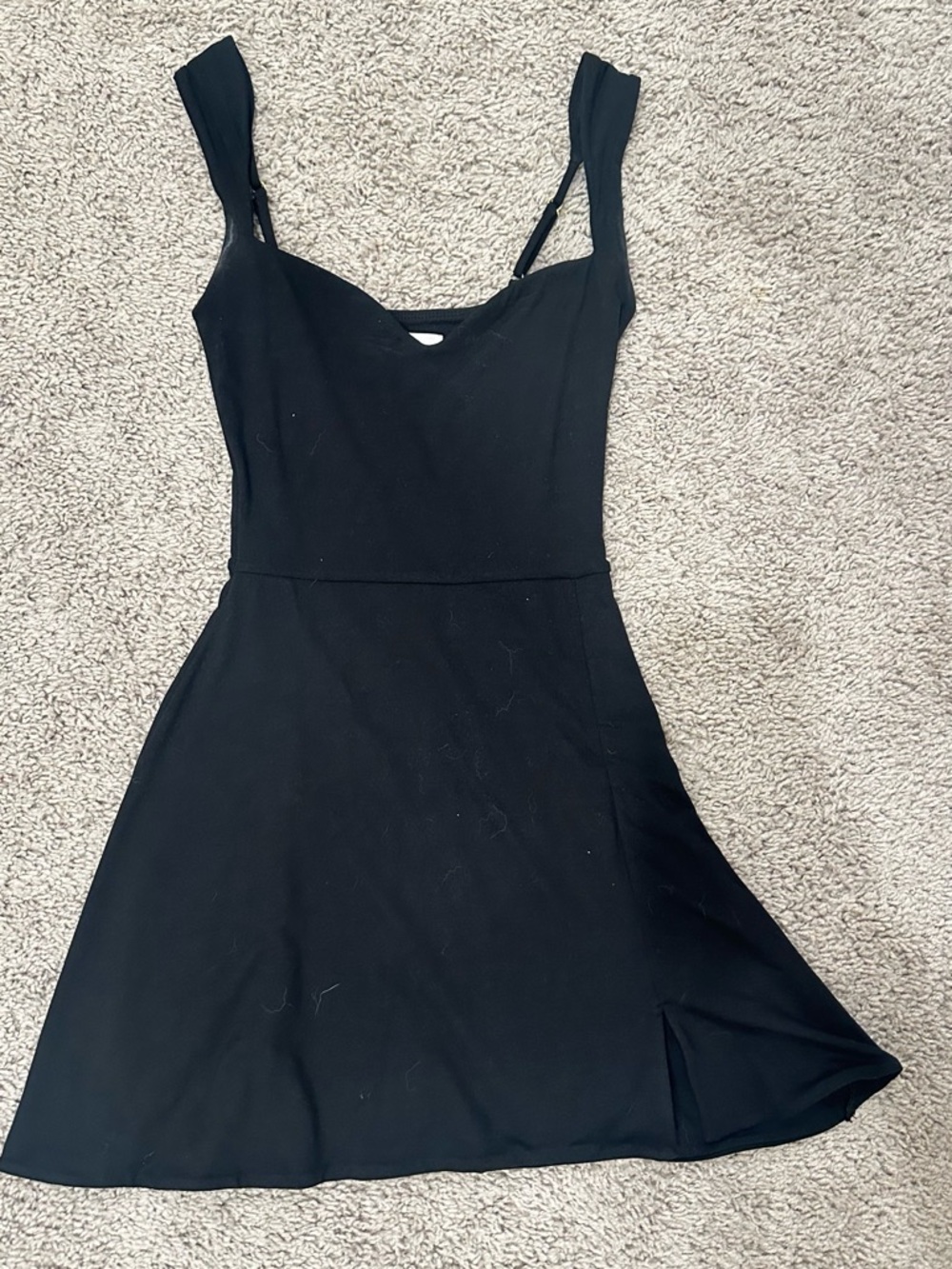 Oh Polly Black Mini A-Line Dress with Wide Straps